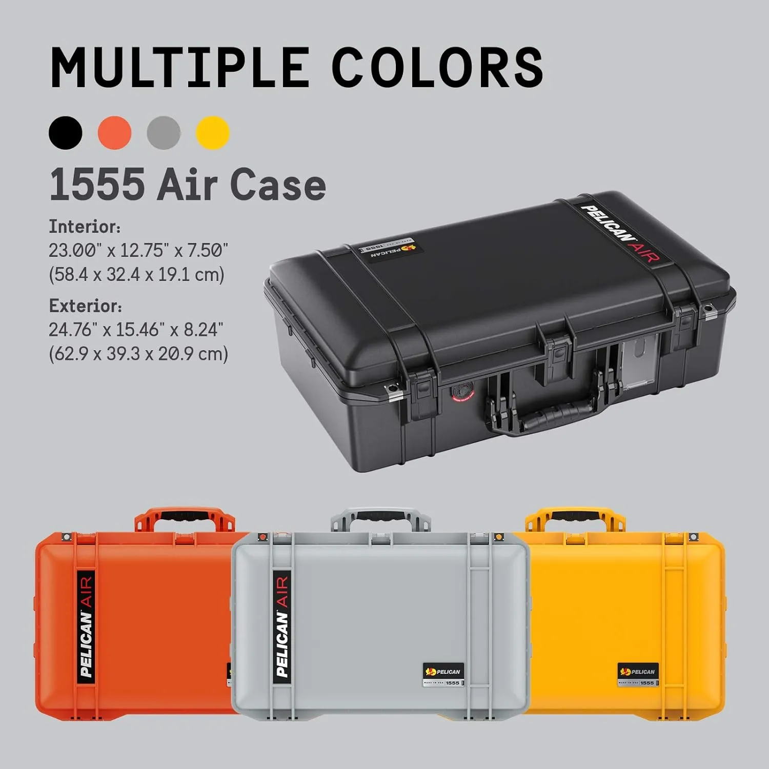 Pelican Air 1555 Case with Padded Dividers - Black