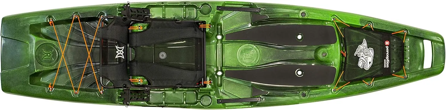 Perception Kayaks Outlaw 11.5 | Sit on Top Fishing Kayak | Fold Away Lawn Chair Seat | 4 Rod Holders | Integrated Tackle Trays | 11' 6"