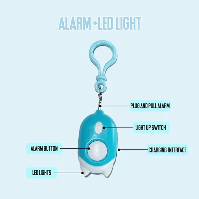 Personal Safety Alarm for Woman,Rechargeable Self Protection Alarm&Keychian 130dB with Double Emergency LED Flashlight for Woman,Men,Kids,Elderly(No Charging Cable)