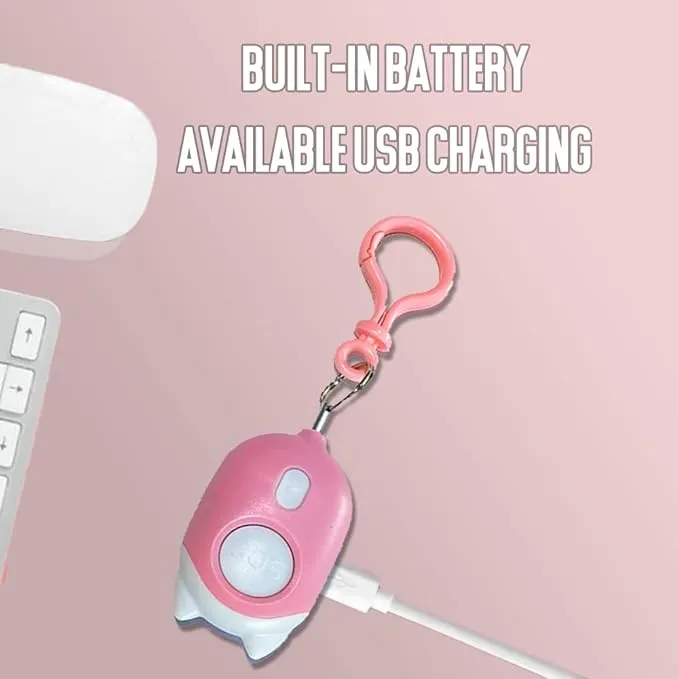 Personal Safety Alarm for Woman,Rechargeable Self Protection Alarm&Keychian 130dB with Double Emergency LED Flashlight for Woman,Men,Kids,Elderly(No Charging Cable)