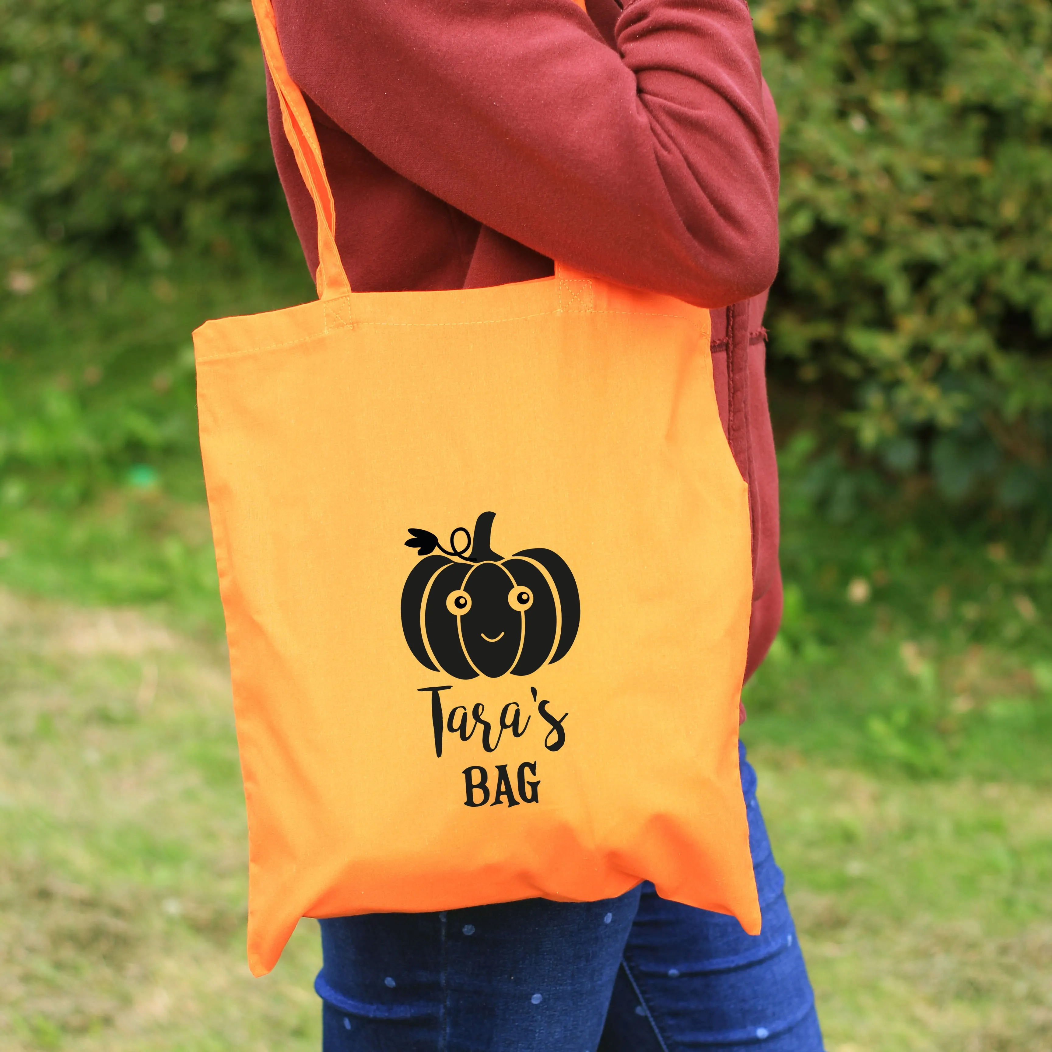 Personalised Kids Cotton Halloween Trick or Treat Bags - Various Designs