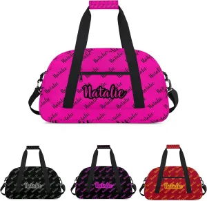 Personalized Dance Bag Duffel Bag for Girl & Boy, Custom Sport Gym Bag Ballet Bag Weekender Bags Travel Bag Name Hot Pink Black, Option 16, SDP1113