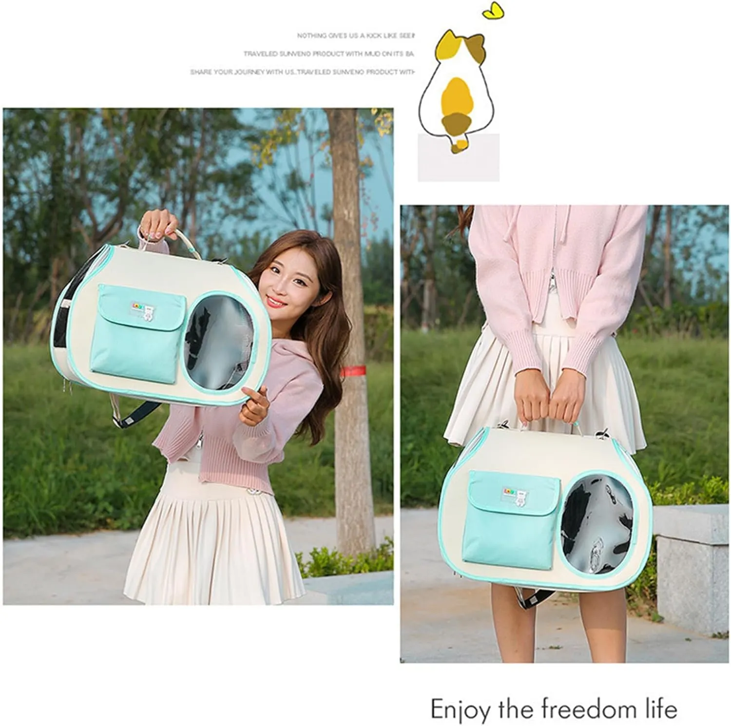 Pet Carrier Backpacks Bag for Cats Dog Small Pet Cage Camping Crossbody Bag Travel Bags