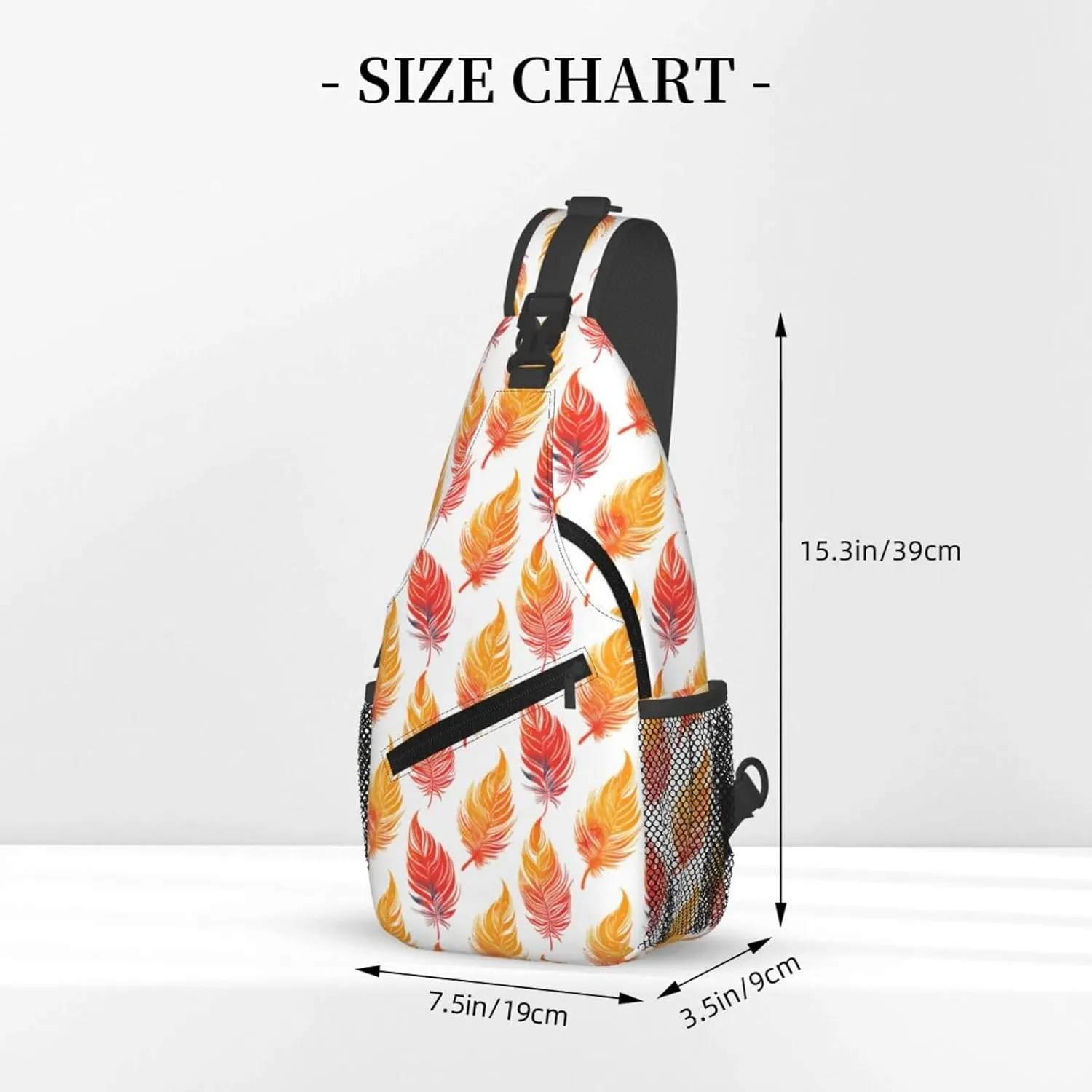 Phoenix Feather Backpack Travel Hiking Daypack Chest Bags Crossbody Shoulder Bag