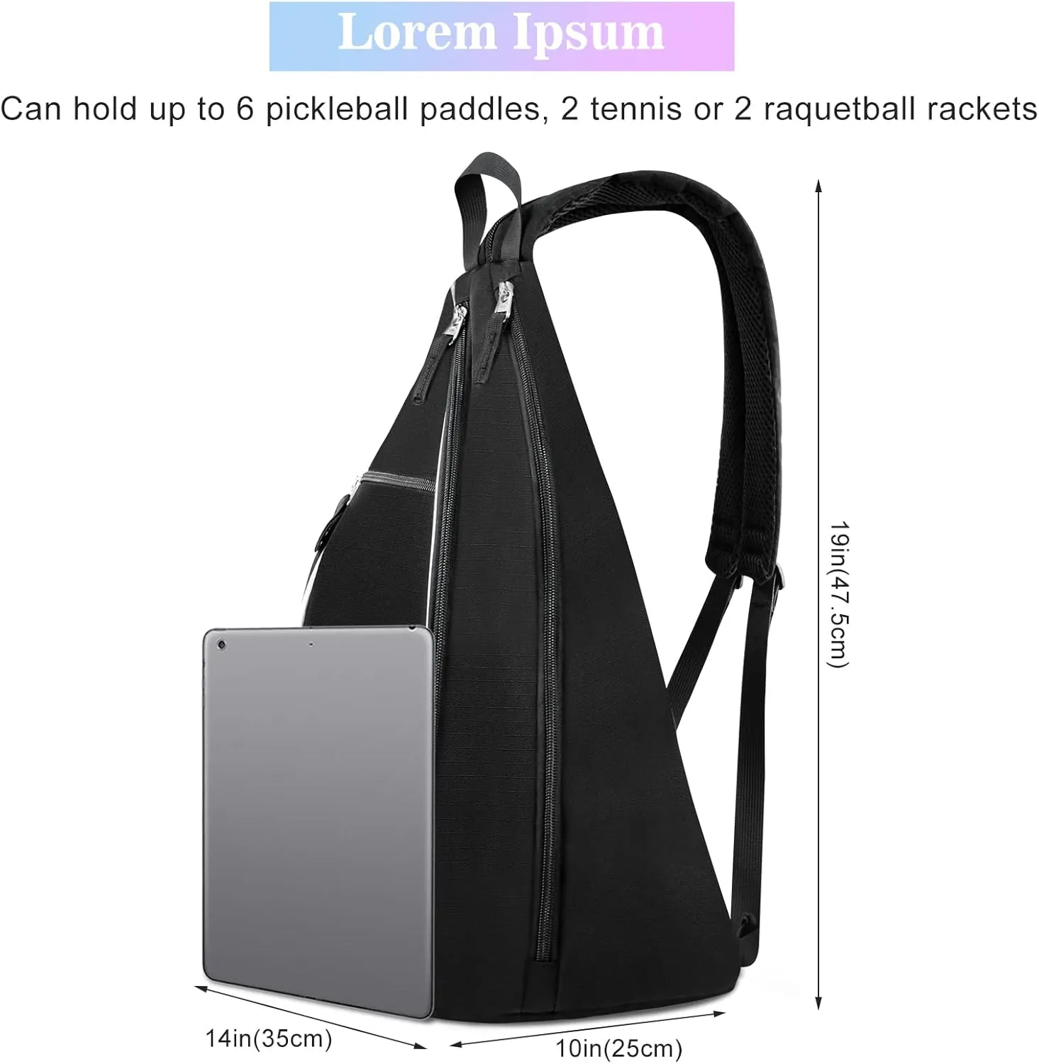 Pickleball Tennis Bag Backpack for Men Women - Sports Crossbody Franklin Pickle Ball Tennis Travel Sling Bag