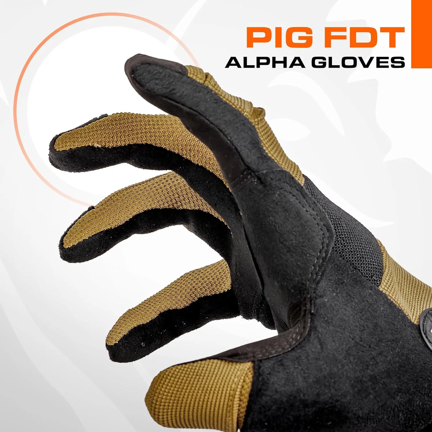 PIG Alpha Full Dexterity Tactical Gloves for Shooting, Touchscreen Compatible, Breathable, 1 Pair