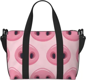 Pig Nose Travel Bag for Women Men Weekender Bags Carry on Overnight Bag Tote Bag Yoga Gym Bag for Gym, Work, Weekend, Travel, Personal Items
