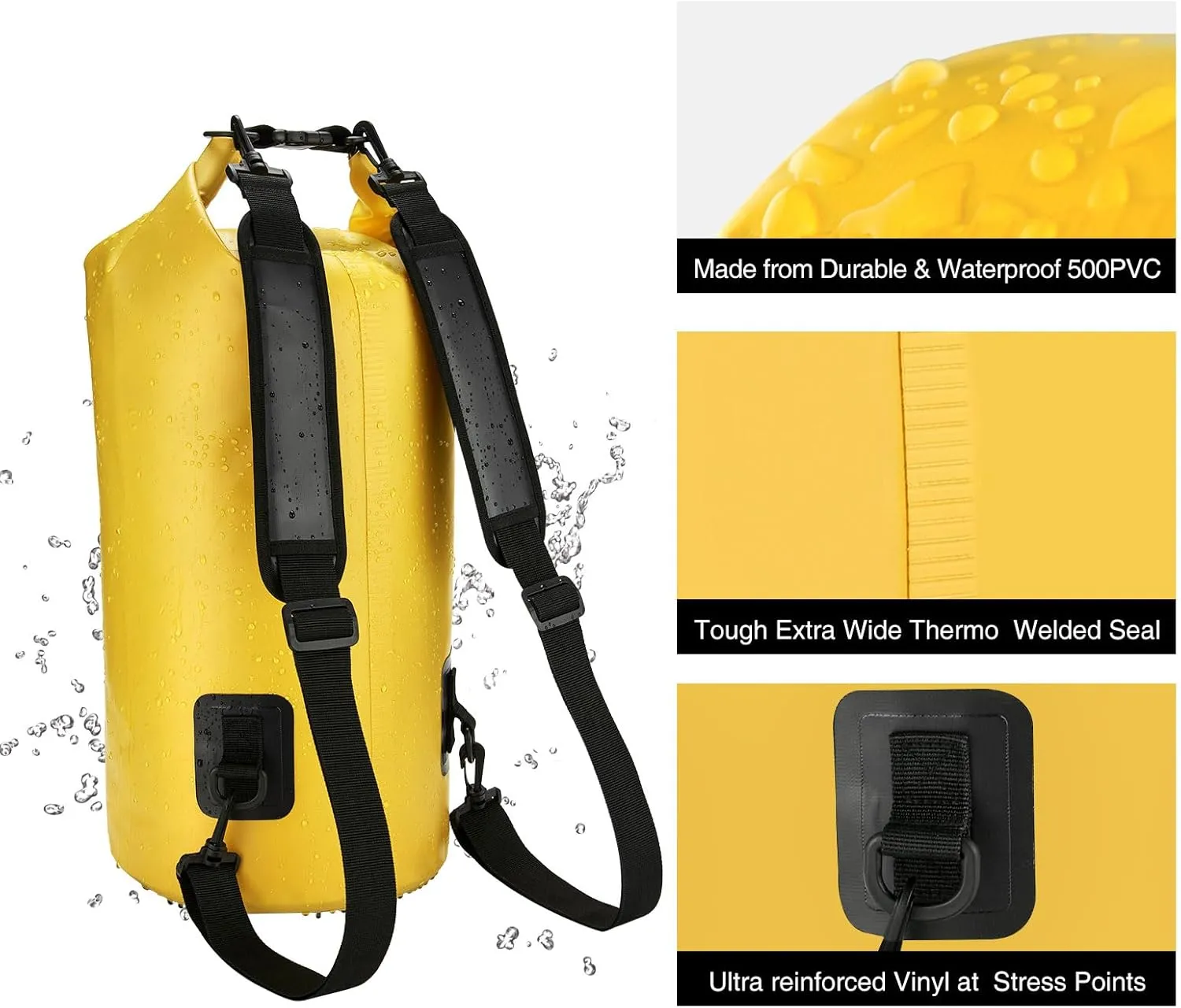 Piscifun Dry Bag, Waterproof Floating Backpack 5L/10L/20L/30L/40L with Waterproof Phone Case for Boating, Kayaking, Fishing