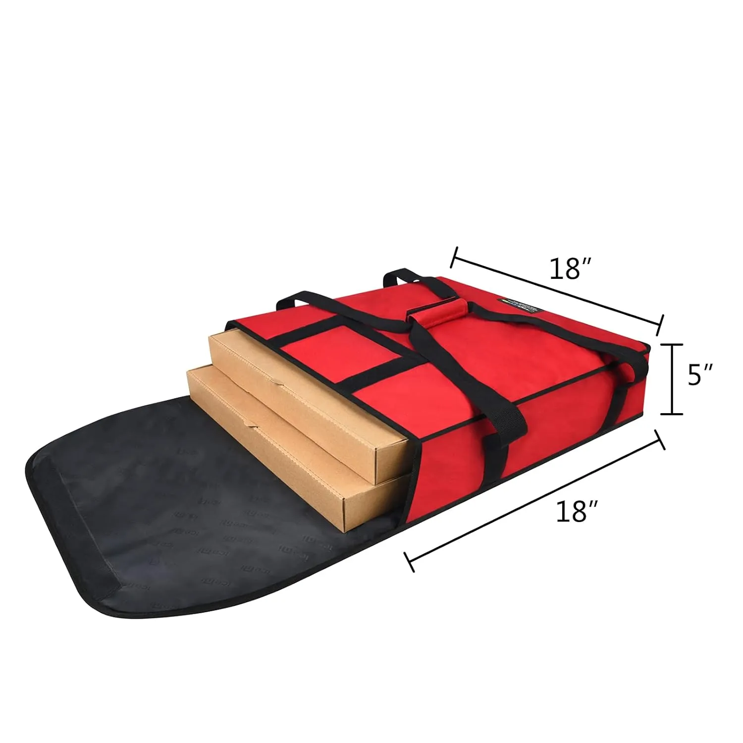 Pizza Bags for Delivery 18" X 18" X 5" Insulated Pizza Delivery Bag Moisture Free for Catering Food Delivery, Restaurant, Cookouts (Red)