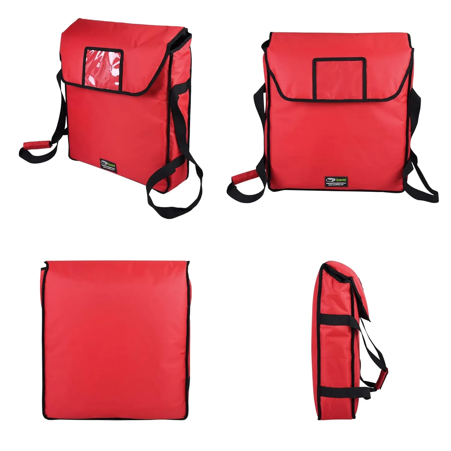 Pizza Bags for Delivery 18" X 18" X 5" Insulated Pizza Delivery Bag Moisture Free for Catering Food Delivery, Restaurant, Cookouts (Red)