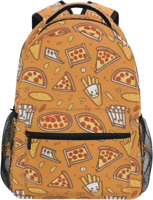 Pizzas Chips and French Fries Boys Girls Kids School Backpacks Bookbag, School Bag Travel Backpack Daypack