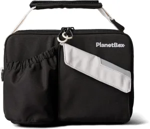 PlanetBox Insulated Lunch Bag Easy to clean and Durable Carry Bag with Pockets for Snacks and Drinks, and adjustable straps Black Currant
