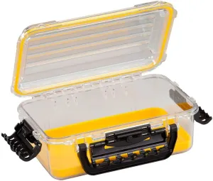 Plano Guide Series 3600 Field Box Waterproof Case, Medium, Waterproof Dry Box with Wrist Strap for Boat, Kayak, and Camping, Outdoor Gear Storage, 11"L x 7"W x 4"H, Clear/yellow