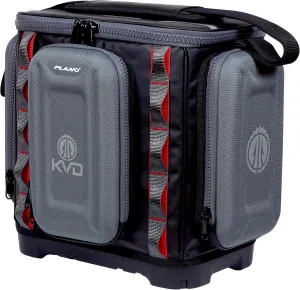 Plano KVD 3600 Signature Series Tackle Bag, Black with Red Stitching, Includes 3 Stowaway Utility Boxes, Customizable Fishing Storage, Water-Resistant TPE Coated Fabric