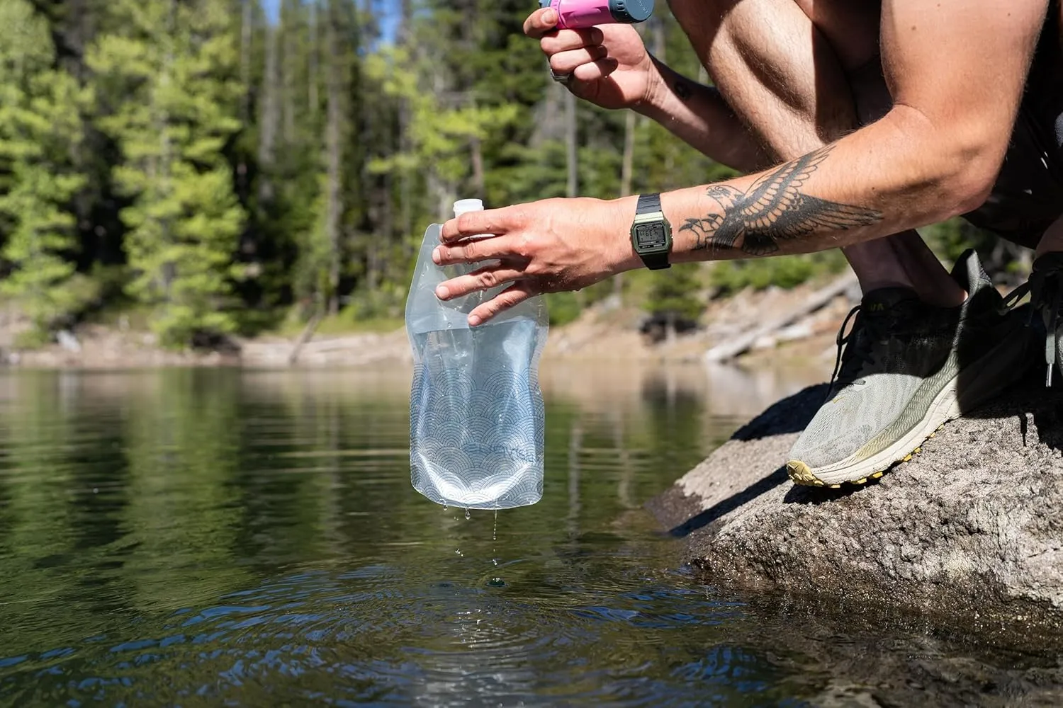 Platypus SoftBottle Collapsible Backpacking Water Bottle with Closure Cap