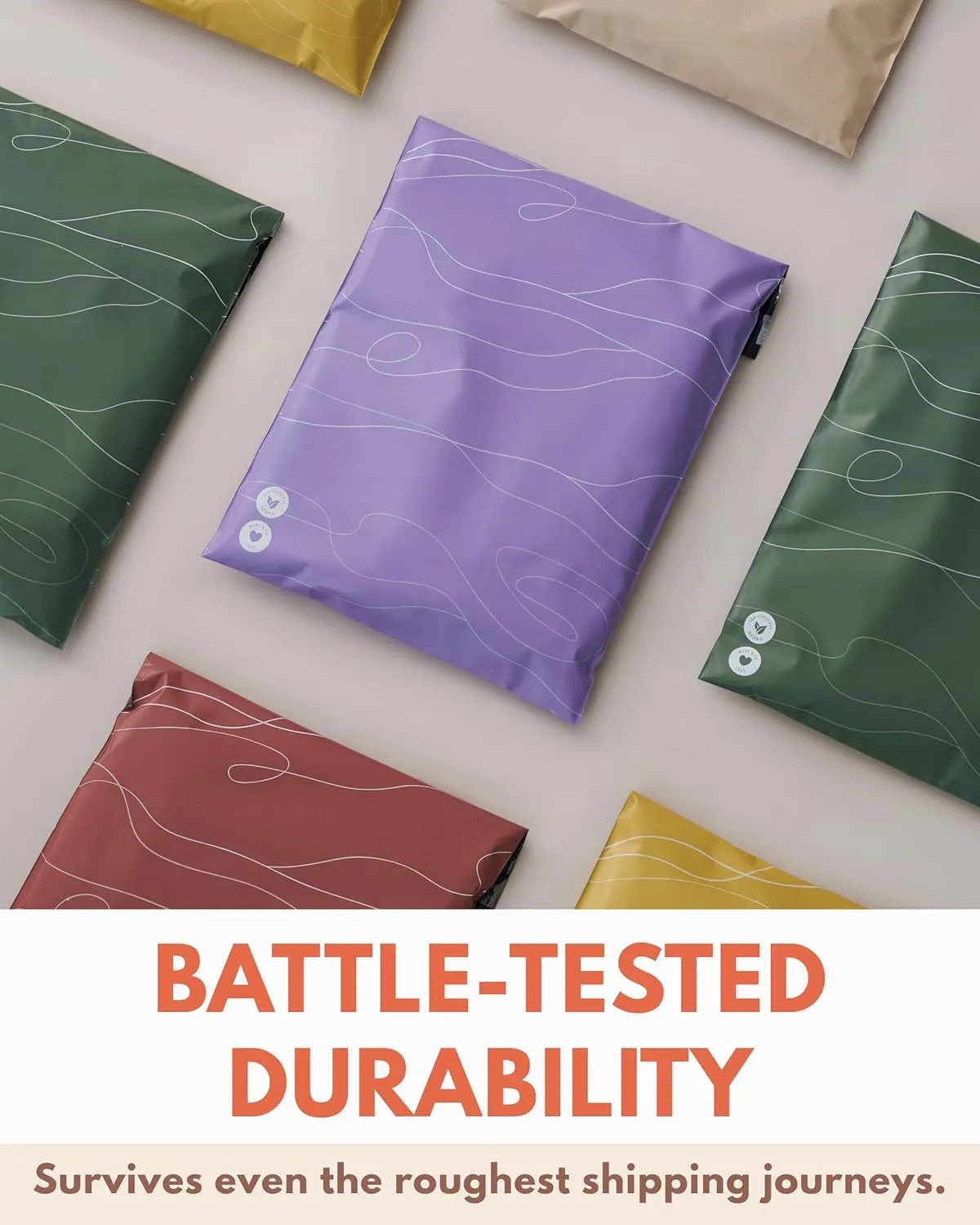 Poly Mailers 10x13-25 Pack Biodegradable Shipping Bags for Clothes - Impack Self-Seal Waterproof Thick Mailing Envelope for Accessories & Clothing - Tidal Lilac