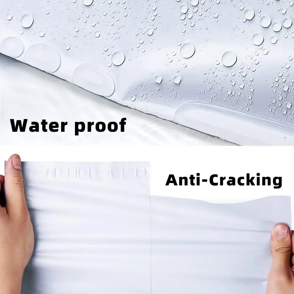 POLYSELLS Poly Mailers Shipping Envelopes, Strong Adhesive Sealing, Waterproof, and Tear-resistant Postal Mailing Bags for Clothing, Books, and Accessories (White, 10x13 Inch, 200 pcs)