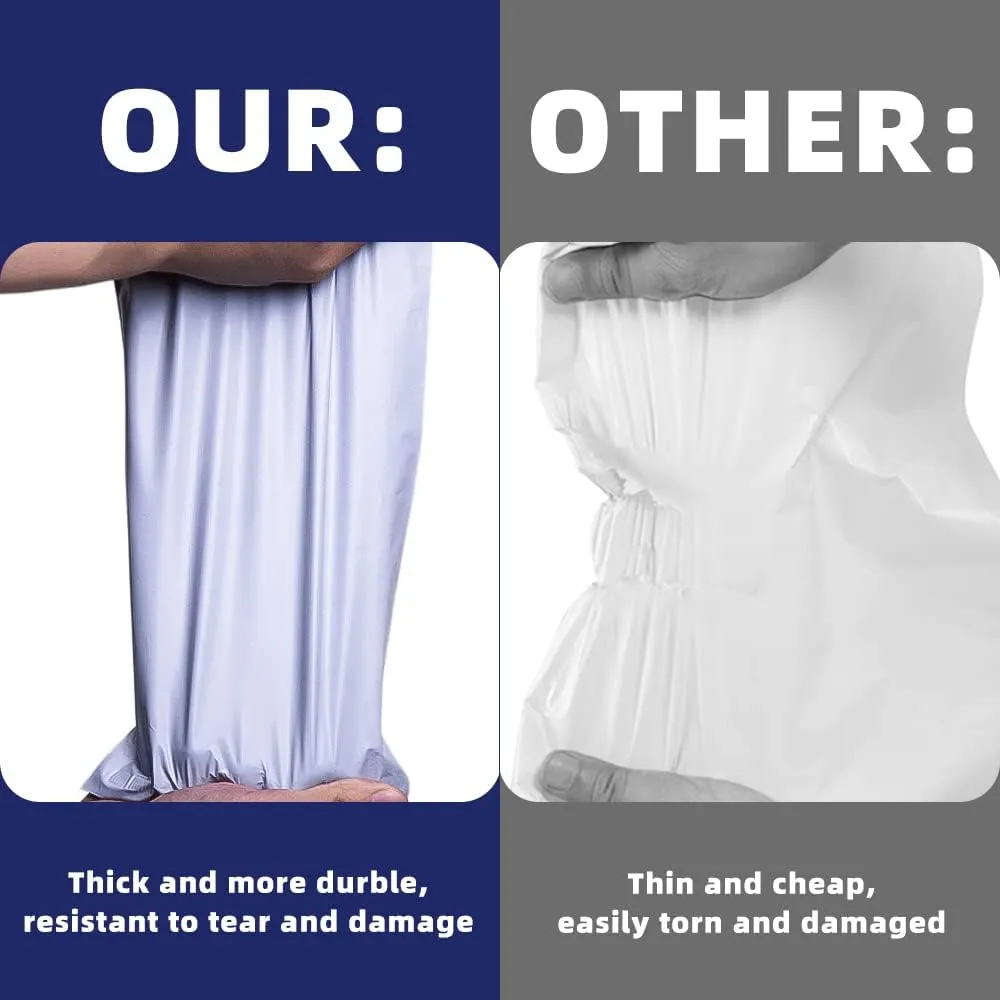 POLYSELLS Poly Mailers Shipping Envelopes, Strong Adhesive Sealing, Waterproof, and Tear-resistant Postal Mailing Bags for Clothing, Books, and Accessories (White, 10x13 Inch, 200 pcs)