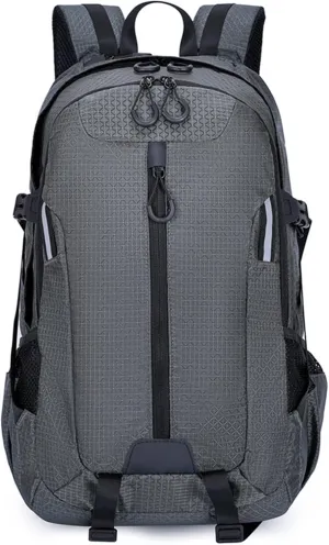 PORRASSO 40L Hiking Backpack Trekking Rucksack Waterproof Daypack Durable Backpack for Women Men Travel Climbing Outdoor Sports Grey