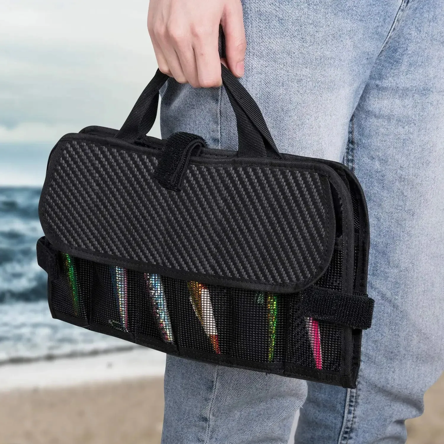 Portable Fishing Lure Storage Bag – Durable Canvas Bag for Fishing Accessories