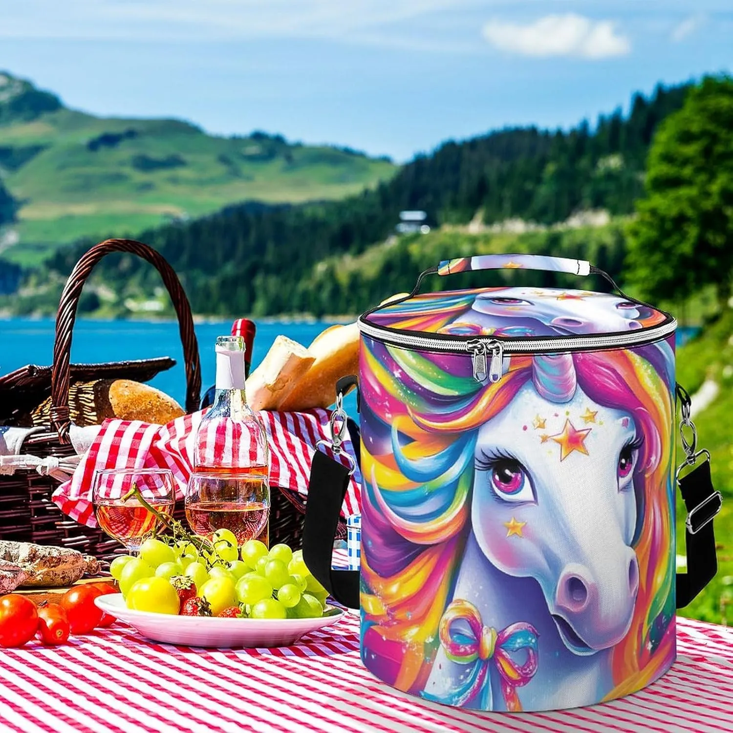 Portable Insulated Cooling Pack with Smooth Zipper and Handle for Beach, Picnic