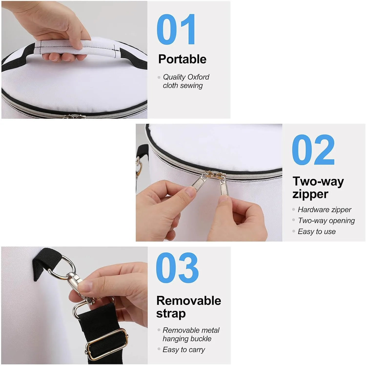 Portable Insulated Cooling Pack with Smooth Zipper and Handle for Beach, Picnic