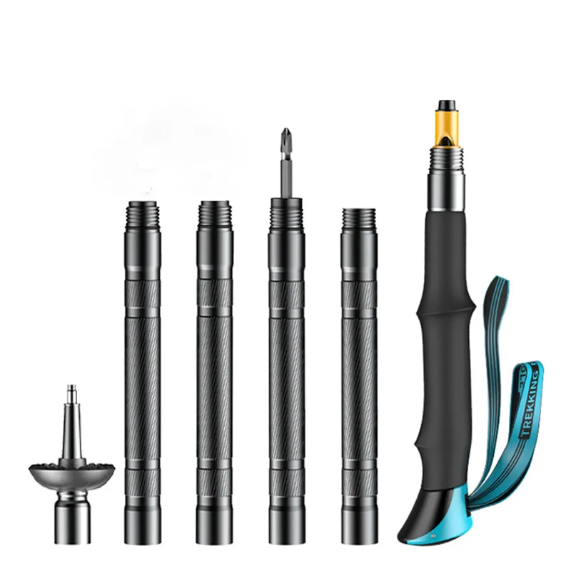 Premium Adjustable Trekking Pole – Multifunctional Ultralight Aluminum Hiking Stick, Folding Alpenstock, Outdoor Camping Survival Tool, Adjustable Length, Durable Aircraft Alloy