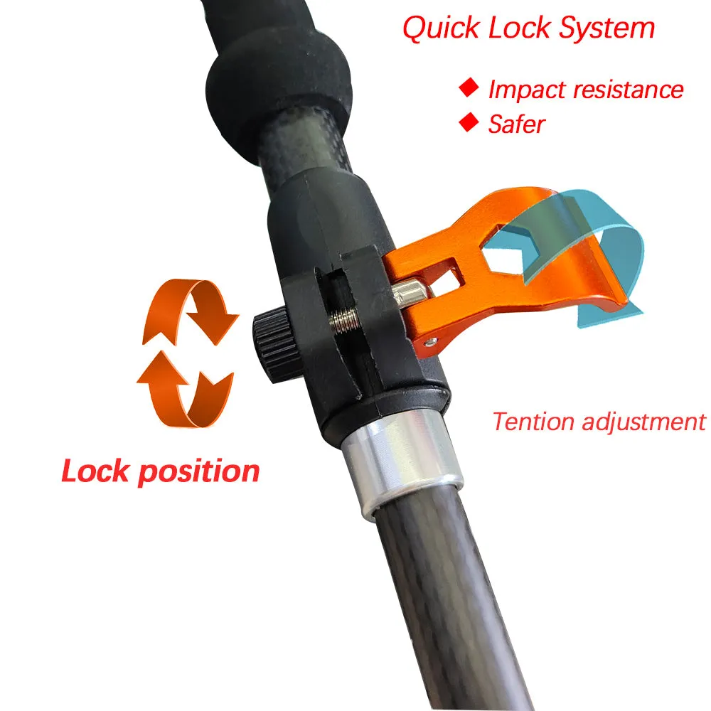 Premium Adjustable Trekking Pole – Multifunctional Ultralight Aluminum Hiking Stick, Folding Alpenstock, Outdoor Camping Survival Tool, Adjustable Length, Durable Aircraft Alloy