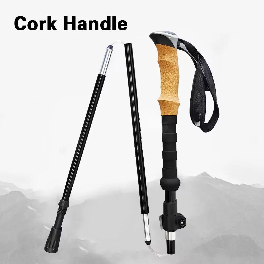 Premium Adjustable Trekking Pole – Multifunctional Ultralight Aluminum Hiking Stick, Folding Alpenstock, Outdoor Camping Survival Tool, Adjustable Length, Durable Aircraft Alloy