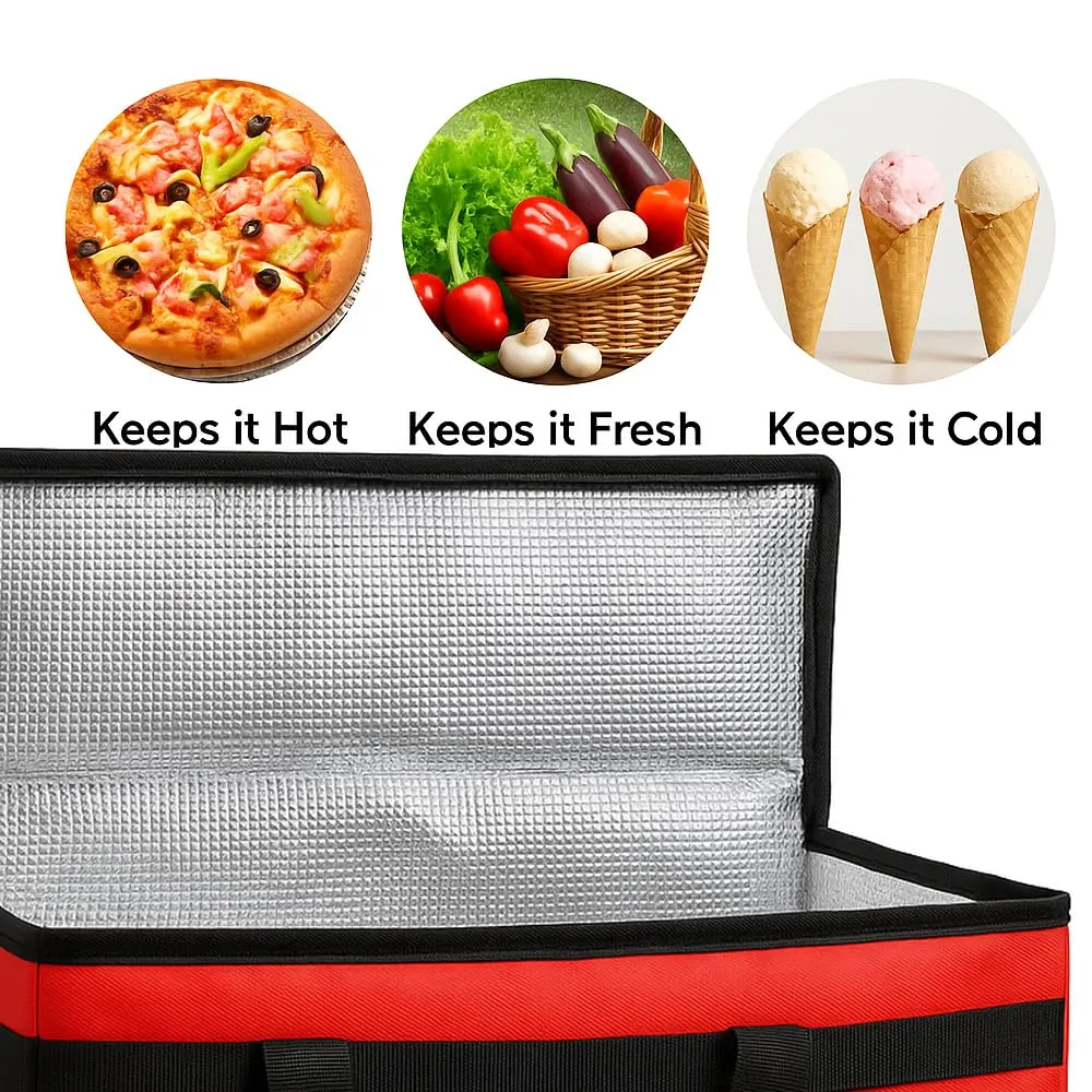 Premium Insulated Food Delivery Bag 23x14x15 inches Waterproof Catering Supply Bag for Hot Food Delivery - Premium Food Warmer for Uber Eats and Doordash Food Delivery heavy duty catering 22x14x13