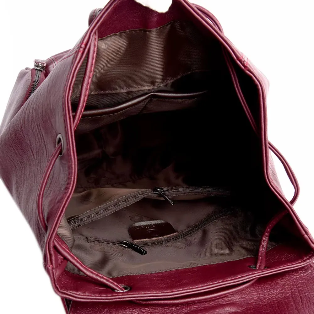 Premium Leather Backpack Woman New Arrival Large Capacity School Travel Bag