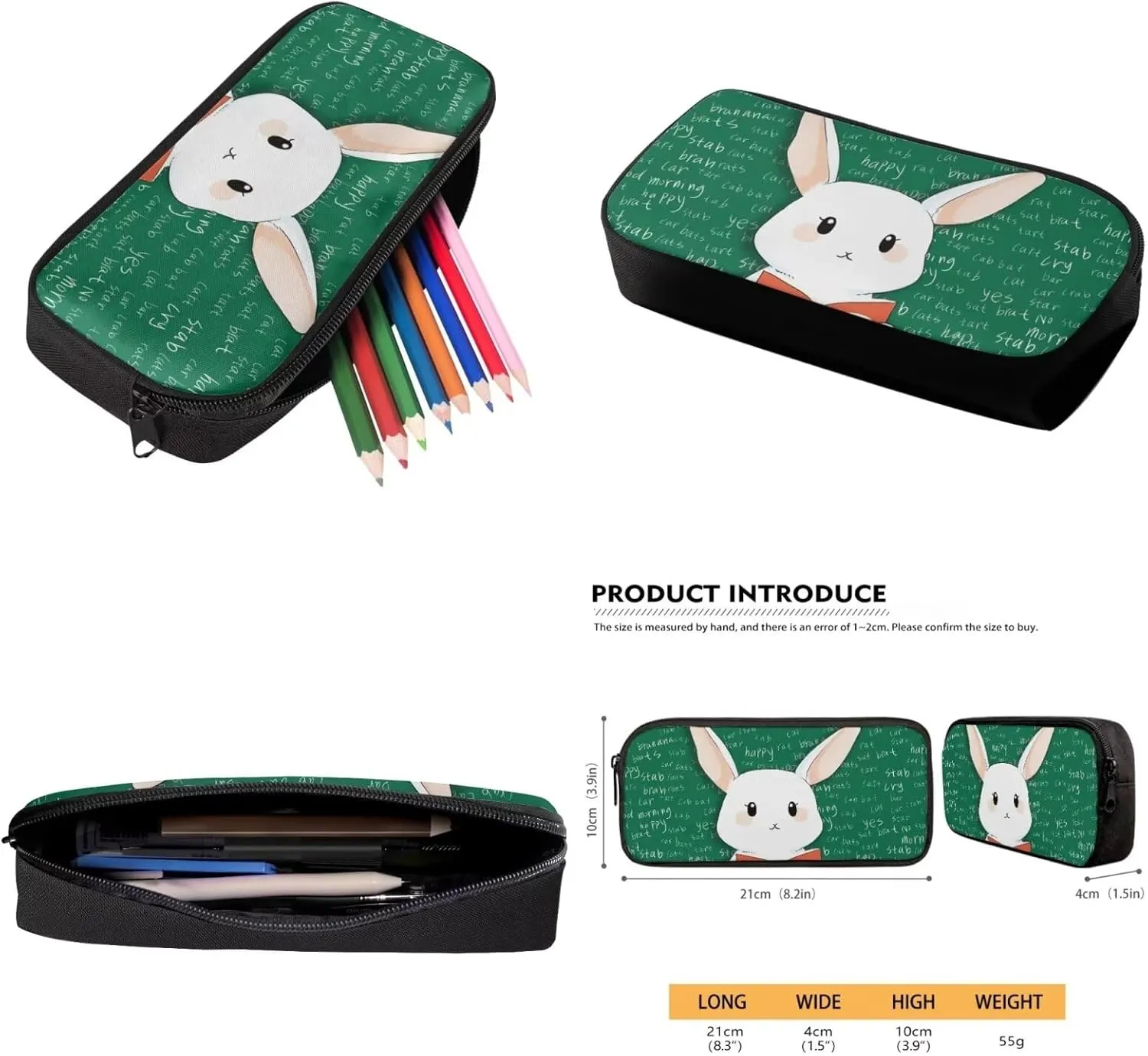 Preschool Elementary School Backpack Bookbags with Insulated Lunch Bag Handbag Pencil Case 3 Pack Set Bookbag Lunch Bag Cartoon Rabbit School Bookbag Satchel
