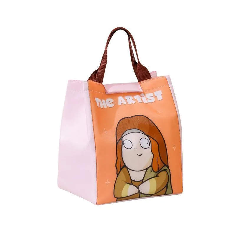 Printing Thermal Insulated Portable Lunch Bag Large Capacity Picnic Box Kids