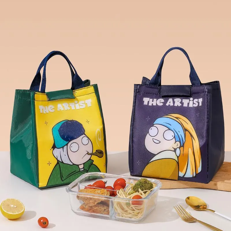 Printing Thermal Insulated Portable Lunch Bag Large Capacity Picnic Box Kids
