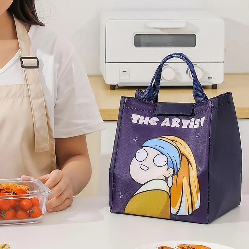 Printing Thermal Insulated Portable Lunch Bag Large Capacity Picnic Box Kids