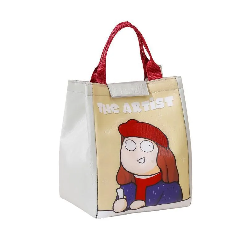Printing Thermal Insulated Portable Lunch Bag Large Capacity Picnic Box Kids