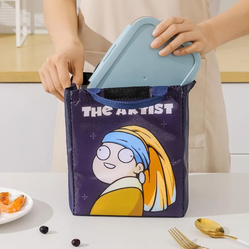 Printing Thermal Insulated Portable Lunch Bag Large Capacity Picnic Box Kids