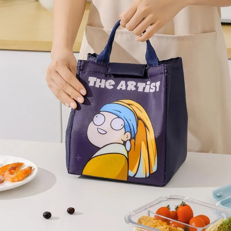 Printing Thermal Insulated Portable Lunch Bag Large Capacity Picnic Box Kids