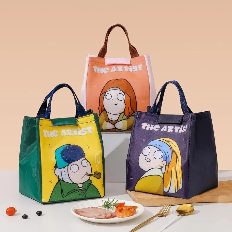 Printing Thermal Insulated Portable Lunch Bag Large Capacity Picnic Box Kids