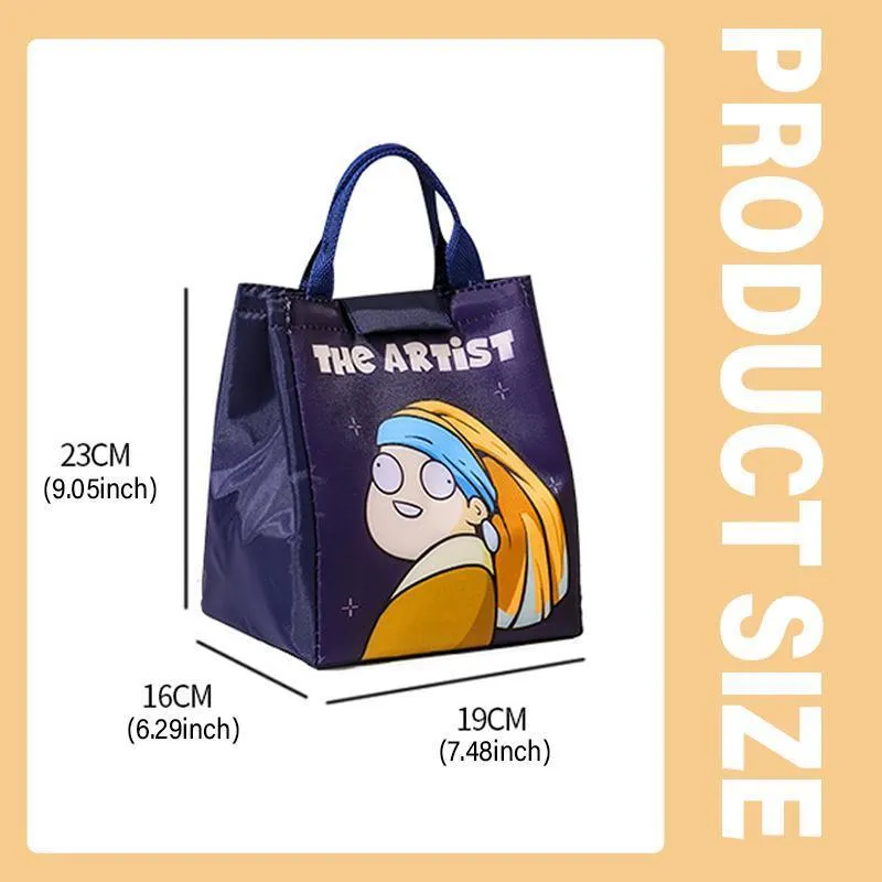 Printing Thermal Insulated Portable Lunch Bag Large Capacity Picnic Box Kids