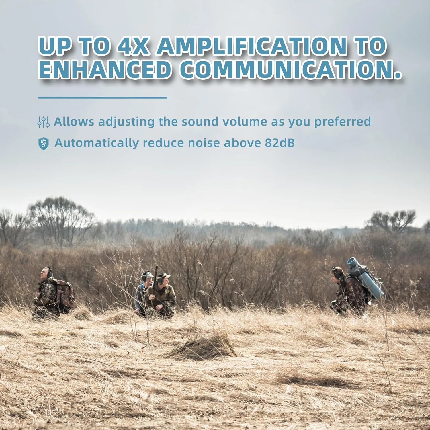 PROHEAR 2 Pack Electronic Ear Protection for Shooting with 4X Sound Amplification, Gun Range Hearing Protection Muffs, NRR 23dB Noise Reduction Headphones for Hunting, Black and Black