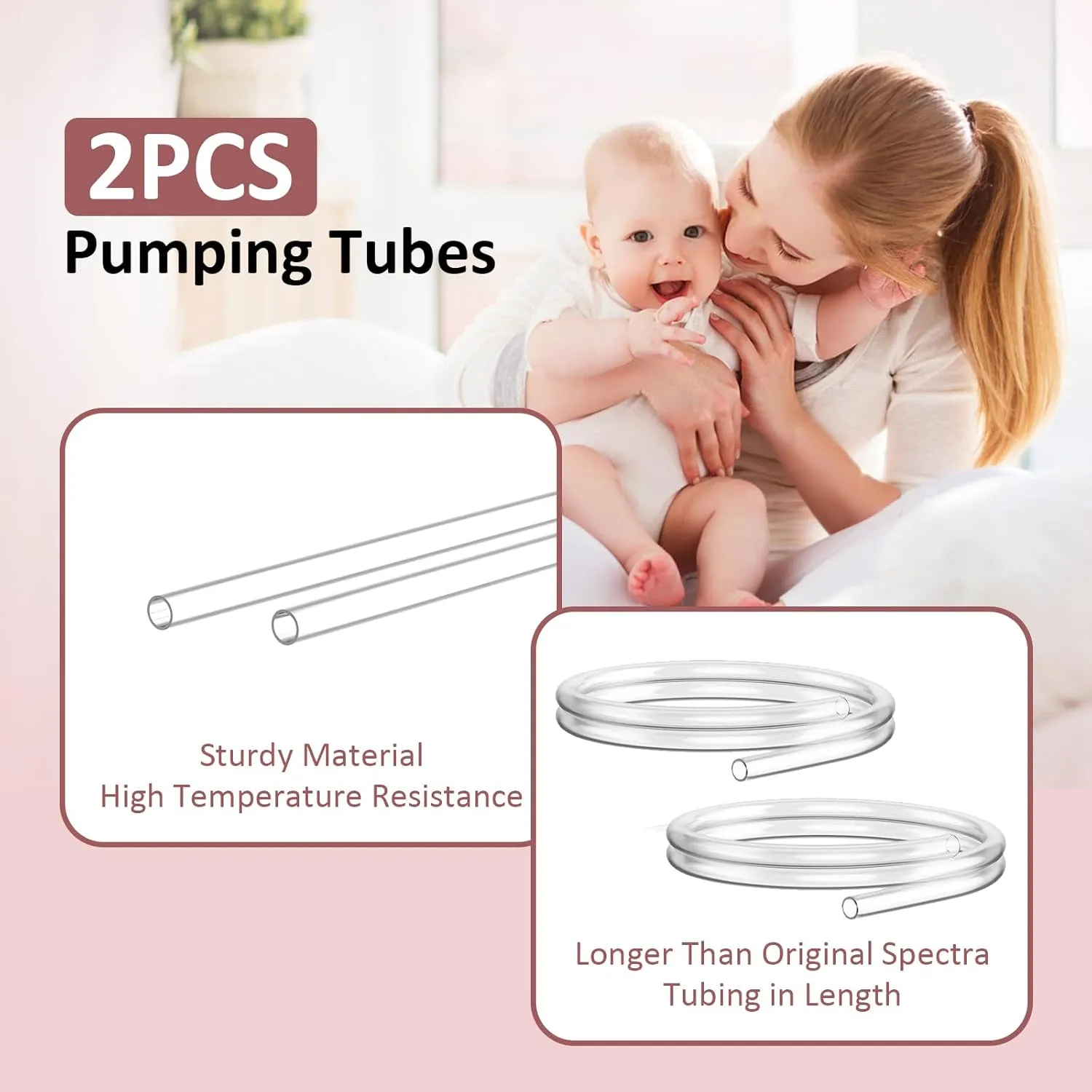 Pump Parts Compatible with Spectra S1/S2/9Plus Breastpump, Full Set Replacement Parts for Spectra Include 19mm Flange,Duckbill Valve,Backflow Protector,Tube,Bottle, Not Original Spectra S2 Accessories