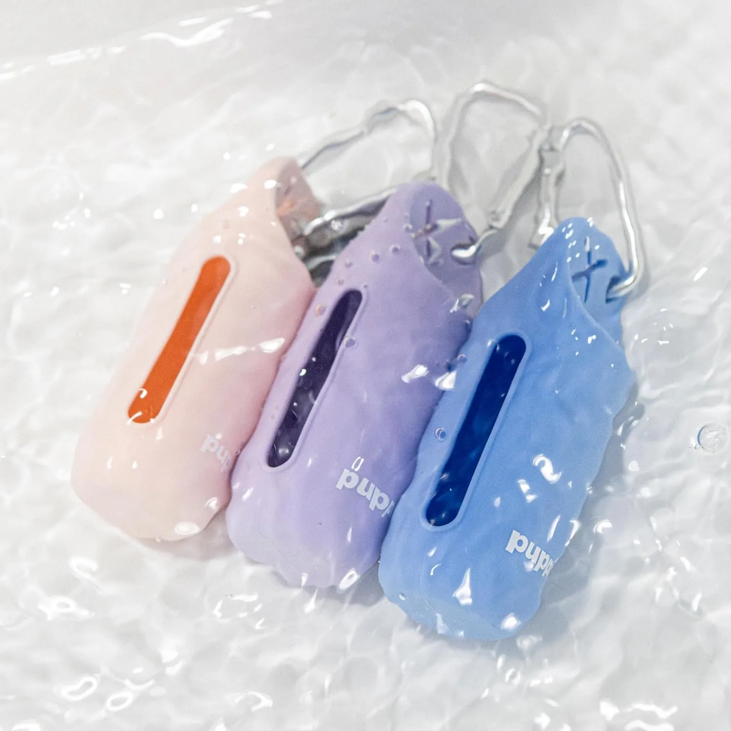 Puppia Puppy Poop Bag Holder Silicone Waste Bag Dispenser Leash Attachment Blue