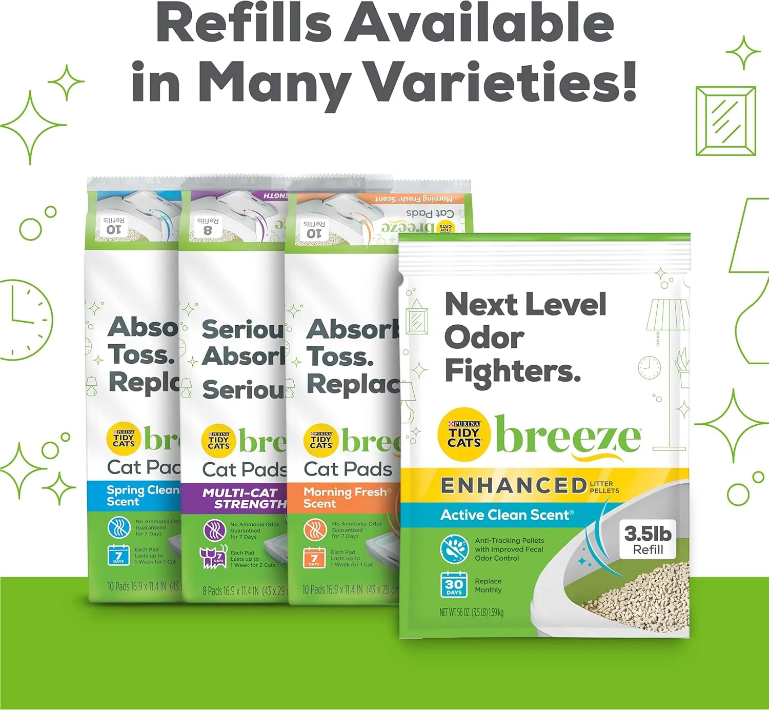 Purina Tidy Cats Litter Pellets, Breeze Refill Litter Pellets in Recyclable Box - (6) 3.5 lb. Bags