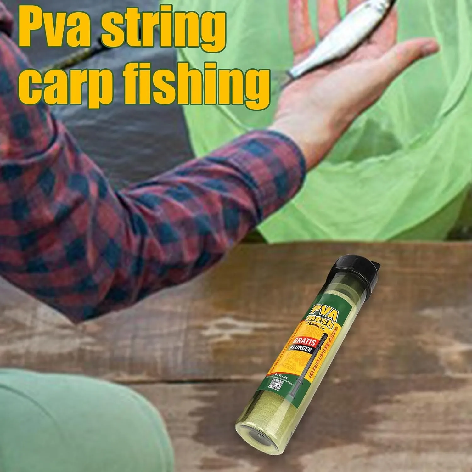 PVA Carp Fishing Meshs - 7 Meter Bait Bags for Fishing,Tackle Throwing Tool Fishing Bag Water Dissolving Bag for Solid Bait, Carp Bait