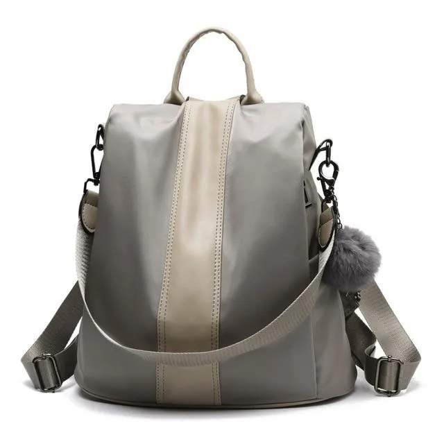 Quality Leather Anti-thief Women Backpack Large Capacity Hair Ball School Bag for Teenager girls Male Travel Bags