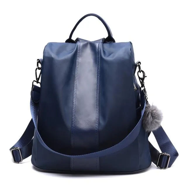 Quality Leather Anti-thief Women Backpack Large Capacity Hair Ball School Bag for Teenager girls Male Travel Bags