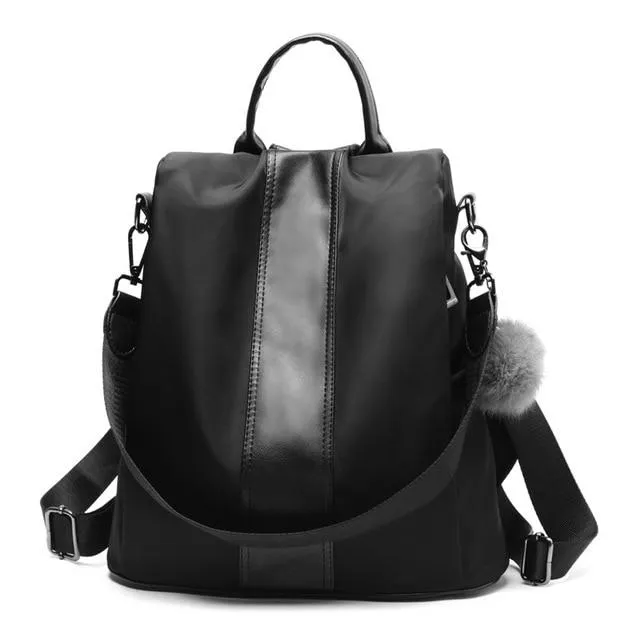 Quality Leather Anti-thief Women Backpack Large Capacity Hair Ball School Bag for Teenager girls Male Travel Bags