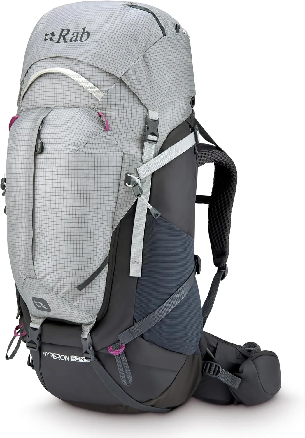 Rab Women's Hyperon ND Backpack Comfortable Hydration Pack for Backpacking, Trekking, & Hiking - Dark Pewter/Anthracite - 65-Liter (Back Length - Small/Medium)