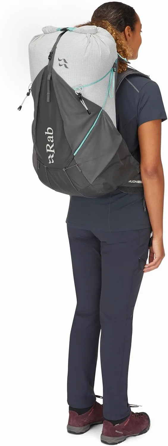 Rab Women's Muon ND Hiking Pack - Lightweight Durable Backpack for Hiking, Trekking, & Backpacking - Pewter/Graphene - 40-Liter (Back Length - Small)